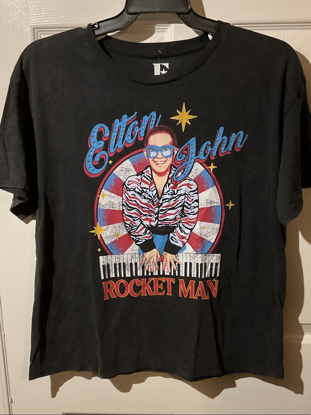 Elton John Rocket Man Graphic Tee with Embellishments